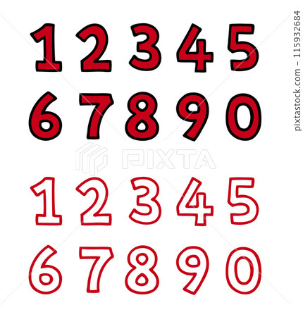 一組向量插圖的數字 一組向量插圖的數字 115932684