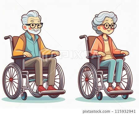 Wheelchair couple 115932941