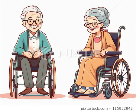 Wheelchair couple 115932942