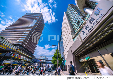 日本橫濱市六月的城市景觀。上大岡站等的景色=第3 115933062