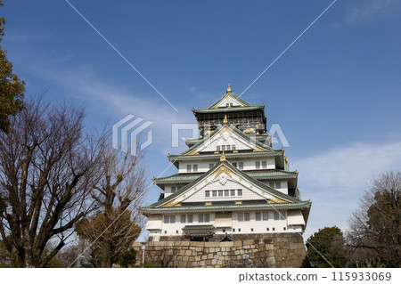 The osaka castle in the big castle and most famous in osaka japan 115933069