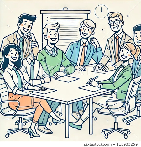 Business people having a meeting in a cafe Business people having a meeting in a cafe 115933259