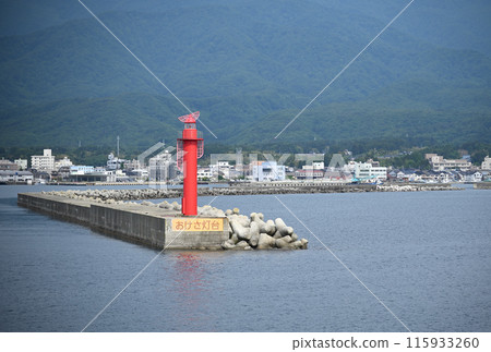 Okesa Lighthouse at Ryotsu Port, Sado Island Okesa Lighthouse at Ryotsu Port, Sado Island 115933260