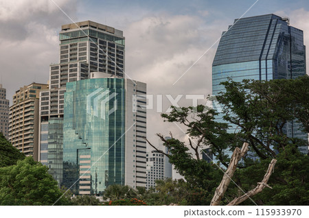Architecture view of Modern high-rise buildings on sky background at evening time. Architecture view of Modern high-rise buildings on sky background at evening time. 115933970
