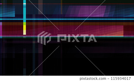 Digital errors on the screen. Colorful stripes noisy television screen 115934017
