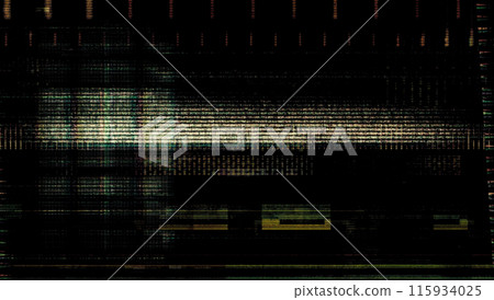 Digital errors on the screen. Colorful stripes noisy television screen 115934025