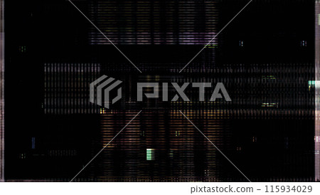 Digital errors on the screen. Colorful stripes noisy television screen 115934029