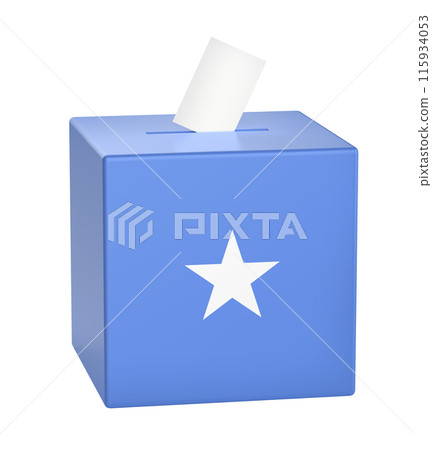 Ballot box with the flag of Somalia 115934053
