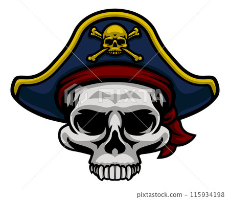 Pirate Hat Skull and Crossbones Cartoon Pirate Hat Skull and Crossbones Cartoon 115934198