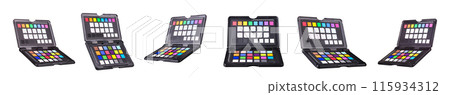 Set of color palette or color checker calibration passport for post production 115934312