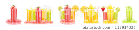 Colorful Summer Drinks with Fruits for a festive touch at your party or barbecue 115934325