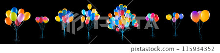 Colorful balloons create a festive atmosphere for celebration Colorful balloons create a festive atmosphere for celebration 115934352