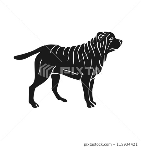 Vector hand drawn doodle sketch Shar Pei dog Vector hand drawn doodle sketch Shar Pei dog 115934421