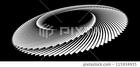 Abstract background with lines in spiral, perspective view. Art design circle as logo or icon. 115934935