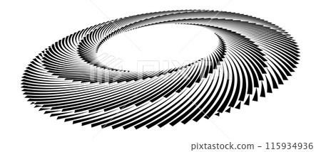 Abstract background with lines in spiral, perspective view. Art design circle as logo or icon. 115934936