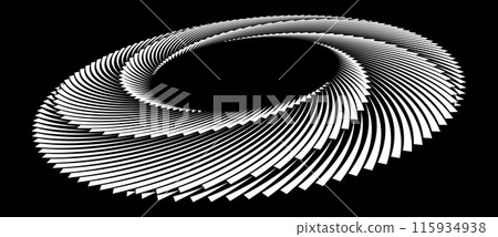 Abstract background with lines in spiral, perspective view. Art design circle as logo or icon. 115934938