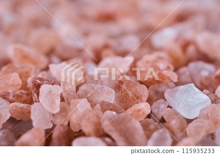 Pink salt and black background Pink salt and black background 115935233
