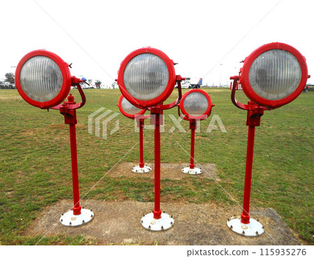 Shot of the old runway lights 115935276