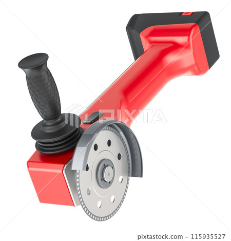 Red Disc Grinder, angle grinder. 3D rendering 115935527