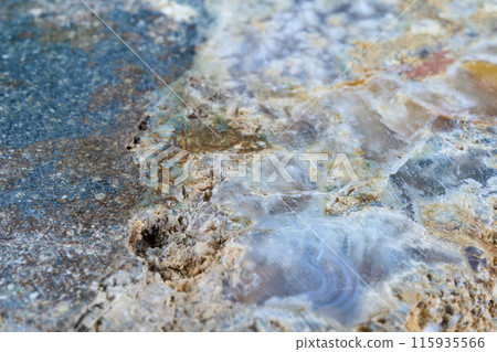 Close-up of a plate made of natural stone Close-up of a plate made of natural stone 115935566