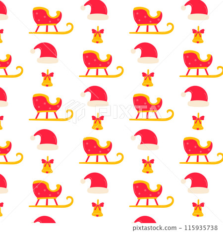 christmas new year sleigh Santa Claus hat 115935738