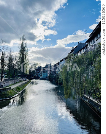 Beautiful travel landscape in Strasbourg., France on a sunny day.  115936569