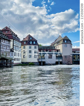 Beautiful travel landscape in Strasbourg., France on a sunny day. Beautiful travel landscape in Strasbourg., France on a sunny day. 115936599