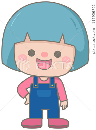 Cute happy farms life in Children Style Cartoon illustration farmer girl Cute happy farms life in Children Style Cartoon illustration farmer girl 115936792