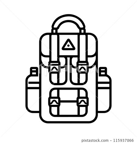 survival icon or modern line symbol. Vector line art and icon design with bold outline. Black and white Pixel Perfect minimalistic symbol isolated white background. Silhouette simple thin sign 115937866