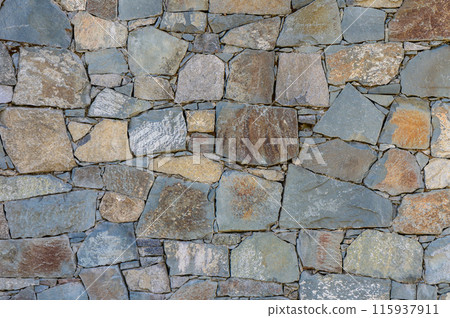 Texture of old stone brick wall in city 1 115937911