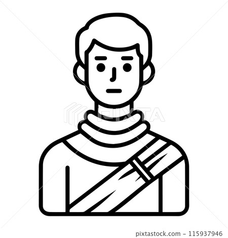 injury icon or modern line symbol. Vector line art and icon design with bold outline. Black and white Pixel Perfect minimalistic symbol isolated white background. Silhouette simple thin sign 115937946