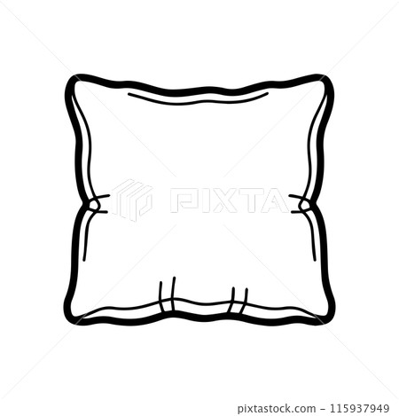 pillow icon or modern line symbol. Vector line art and icon design with bold outline. Black and white Pixel Perfect minimalistic symbol isolated white background. Silhouette simple thin sign pillow icon or modern line symbol. Vector line art and icon design with bold outline. Black and white Pixel Perfect minimalistic symbol isolated white background. Silhouette simple thin sign 115937949