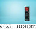 Red traffic light on a traffic signal post 115938055