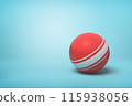 Red and white striped glossy sphere design 115938056