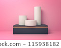 Minimalistic geometric shapes on pink background 115938182