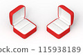 Two empty red ring boxes on white background 115938189