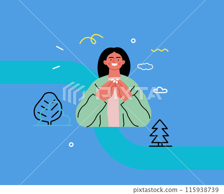 Creative Workspace: Video Conference, modern flat vector concept illustration of person engaging in virtual business meeting Connectivity, collaboration, digital interaction, remote work, productivity 115938739