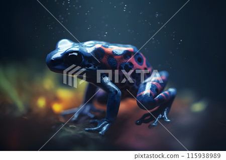 Exotic poisonous animal frog from tropical Amazon rain forest. Neural network AI generated art 115938989