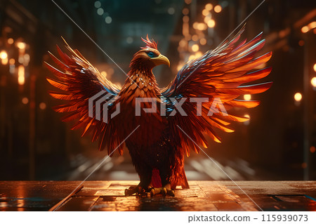 Fairy phoenix bird. Neural network AI generated art Fairy phoenix bird. Neural network AI generated art 115939073