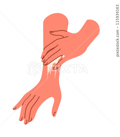 Female hands woman applies a nourishing cream to her hands moisturizer lotion, protection of skin Female hands woman applies a nourishing cream to her hands moisturizer lotion, protection of skin 115939163