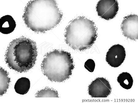 Bold black minimalistic ink watercolour hand drawn illustration shapes abstract 115939280