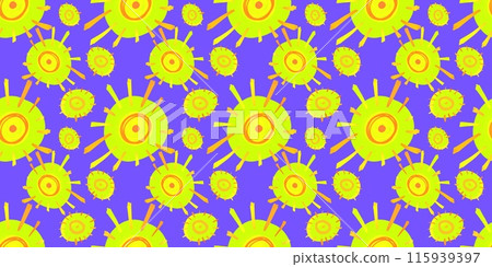 Simple eye monster scary seamless pattern, summer spring, bright vivid colors Simple eye monster scary seamless pattern, summer spring, bright vivid colors 115939397