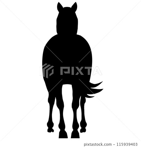 Horse front silhouette 115939403