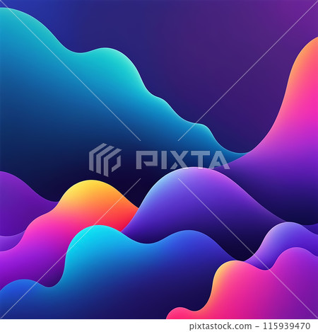 Abstract gradient 3d rainbow neon holographic colourful shapes illustration Abstract gradient 3d rainbow neon holographic colourful shapes illustration 115939470