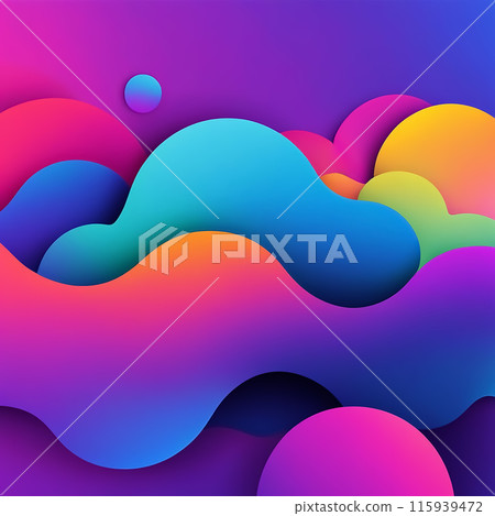 Abstract gradient 3d rainbow neon holographic colourful shapes illustration Abstract gradient 3d rainbow neon holographic colourful shapes illustration 115939472
