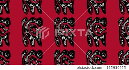 Hand drawn geomethic seamless pattern illustration graphic shaper colorful vivid 115939655