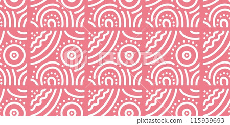 Simple geometrical white seamless pattern and colourful background print 115939693
