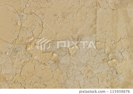 Retro Old Dirty Color Peeling Cracked Wall Plaster Paint Cement Concrete Texture Background Pattern 115939876