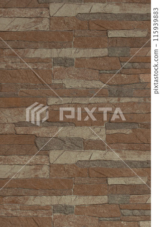 Vertical brown stone mosaic texture abstract rough solid pattern wall texture background tile grunge 115939883