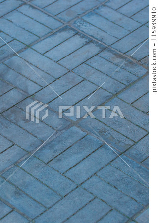 Blue Paving Slabs Floor Surface Street Texture City Background Tile Mosaic Urban Stone 115939910